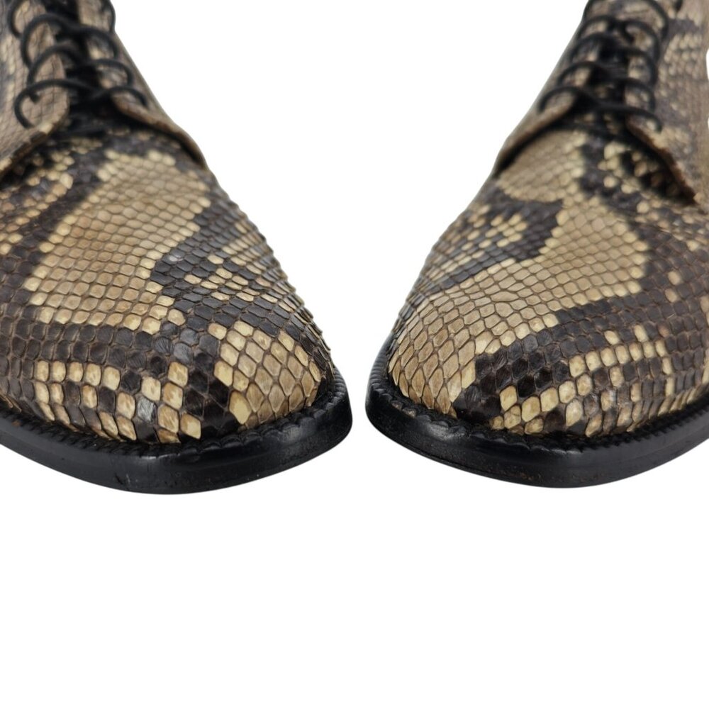 Carel Paris Italy Exotic Snakeskin Leather Ankle Chukka Boots Womens 6.5 Booties - Picture 10 of 11